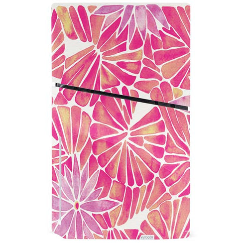 Pink Water Lilies by Cat Coq PS5 Slim Disk Console Skin