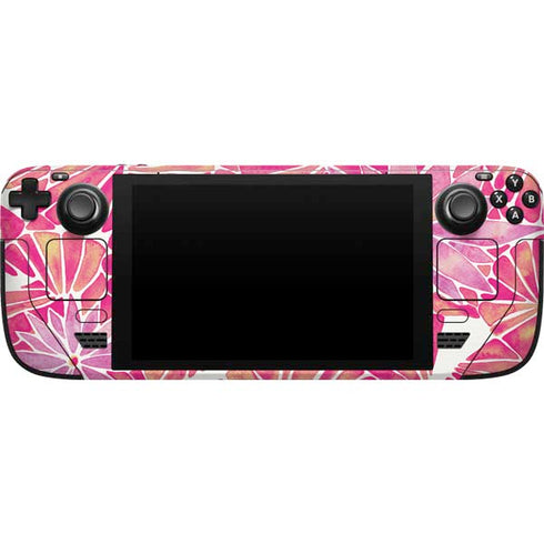 Cat Coq Pink Water Lilies Steam Deck Handheld Gaming Computer Skin