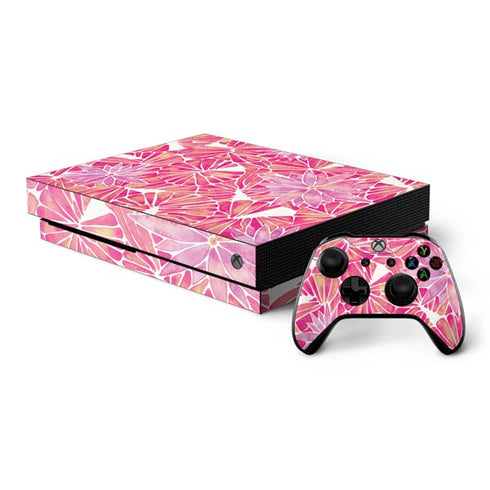 Cat Coq Pink Water Lilies Xbox One X Bundle Skin