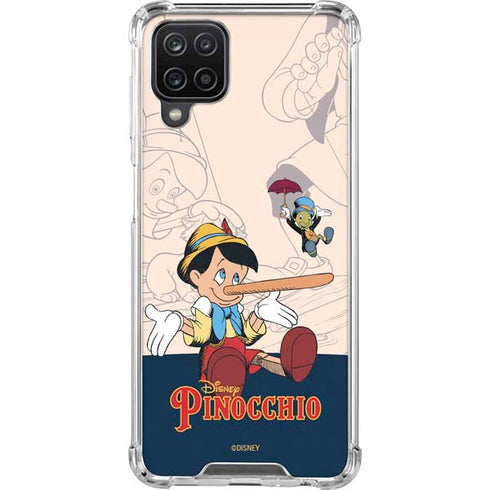Disney Pinocchio and Jiminy Cricket Galaxy A12 Clear Case