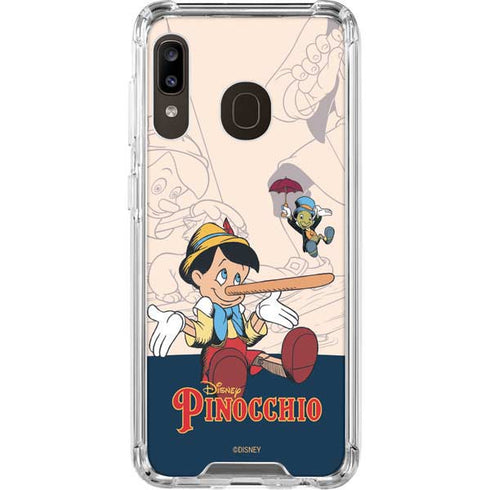 Disney Pinocchio and Jiminy Cricket Galaxy A30 Clear Case