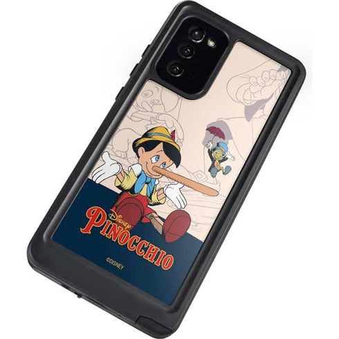 Disney Pinocchio and Jiminy Cricket Galaxy Note20 5G Waterproof Case