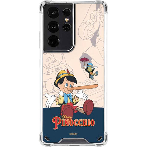 Disney Pinocchio and Jiminy Cricket Galaxy S21 Ultra 5G Clear Case