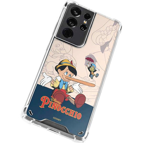 Disney Pinocchio and Jiminy Cricket Galaxy S21 Ultra 5G Clear Case