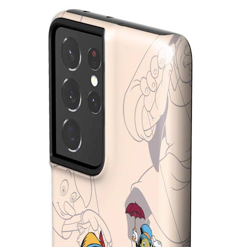 Disney Pinocchio and Jiminy Cricket Galaxy S21 Ultra 5G Pro Case
