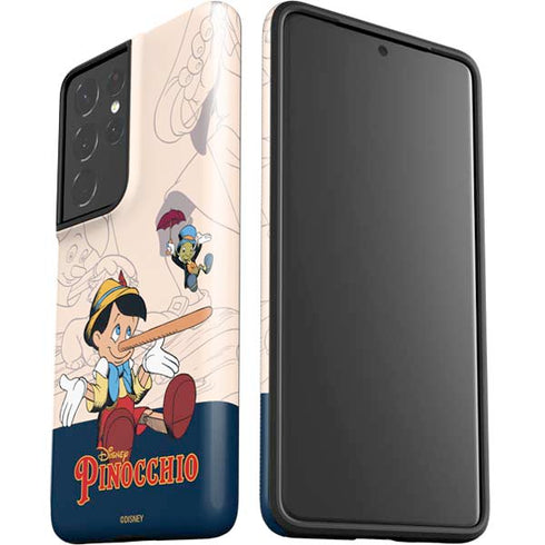 Disney Pinocchio and Jiminy Cricket Galaxy S21 Ultra 5G Pro Case