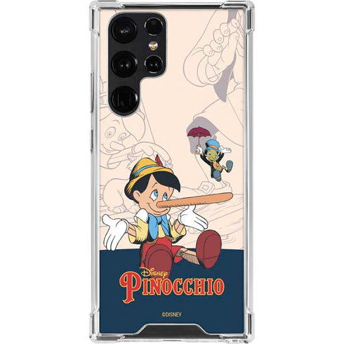 Disney Pinocchio and Jiminy Cricket Galaxy S22 Ultra Clear Case