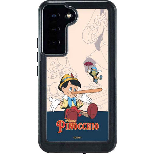 Disney Pinocchio and Jiminy Cricket Galaxy S23 Plus Waterproof Case