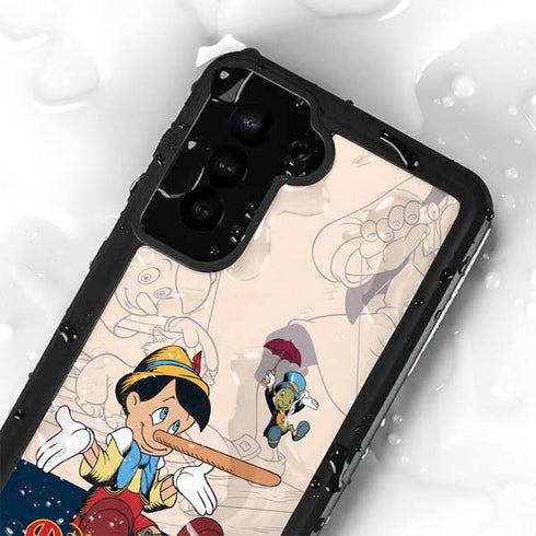Disney Pinocchio and Jiminy Cricket Galaxy S23 Waterproof Case