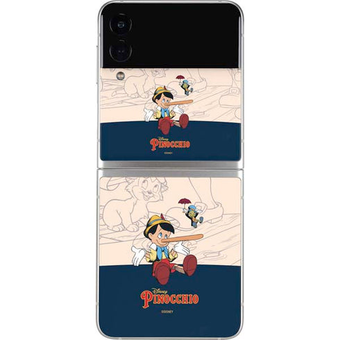Disney Pinocchio and Jiminy Cricket Galaxy Z Flip3 5G Skin