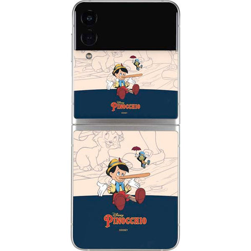 Disney Pinocchio and Jiminy Cricket Galaxy Z Flip4 5G Skin