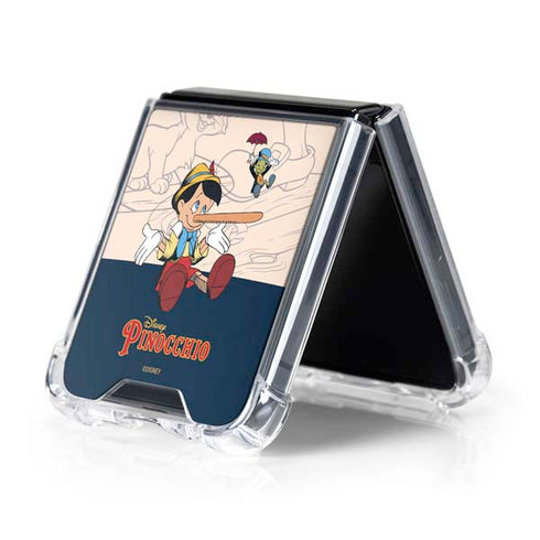 Disney Pinocchio and Jiminy Cricket Galaxy Z Flip5 5G Clear Case