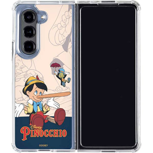 Disney Pinocchio and Jiminy Cricket Galaxy Z Fold5 5G Clear Case