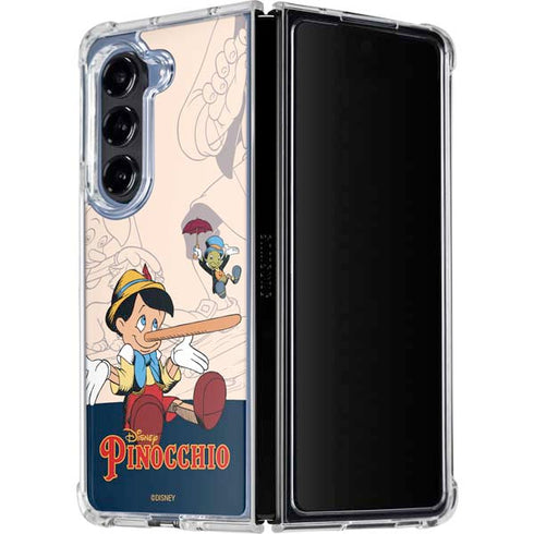 Disney Pinocchio and Jiminy Cricket Galaxy Z Fold5 5G Clear Case