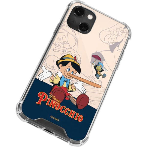 Disney Pinocchio and Jiminy Cricket iPhone 13 Mini Clear Case
