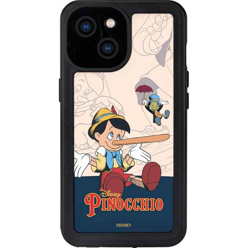 Disney Pinocchio and Jiminy Cricket iPhone 13 Mini Waterproof Case