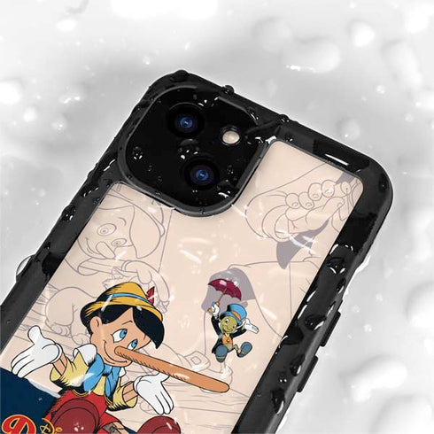 Disney Pinocchio and Jiminy Cricket iPhone 13 Mini Waterproof Case