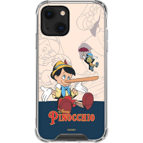 Disney Pinocchio and Jiminy Cricket iPhone 14 Plus Clear Case