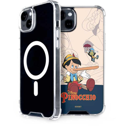 Disney Pinocchio and Jiminy Cricket iPhone 14 Plus MagSafe Case