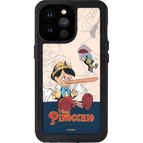 Disney Pinocchio and Jiminy Cricket iPhone 14 Pro Max Waterproof Case