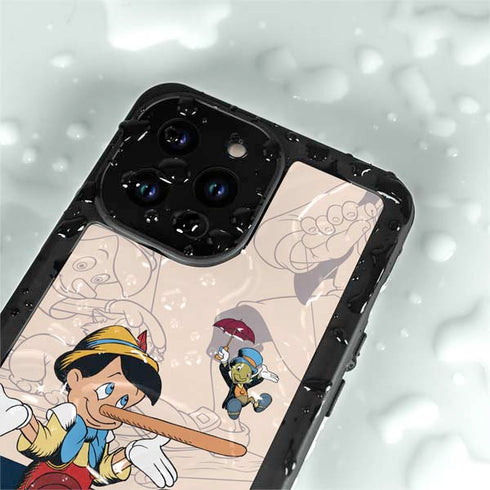 Disney Pinocchio and Jiminy Cricket iPhone 14 Pro Max Waterproof Case