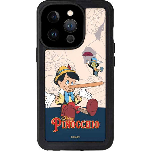 Disney Pinocchio and Jiminy Cricket iPhone 14 Pro Waterproof Case