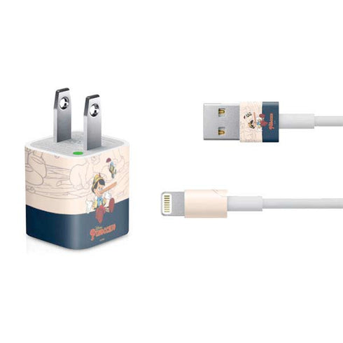 Disney Pinocchio and Jiminy Cricket iPhone Charger (5W USB) Skin