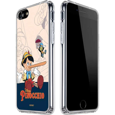 Disney Pinocchio and Jiminy Cricket iPhone SE (2nd & 3rd Gen) Clear Case