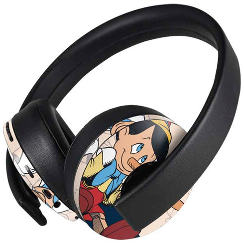 Disney Pinocchio and Jiminy Cricket PlayStation 4 Gold Wireless Headset Skin