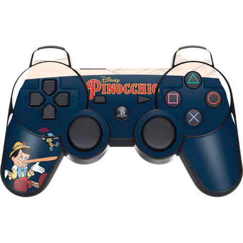 Disney Pinocchio and Jiminy Cricket PS3 Dual Shock wireless controller Skin
