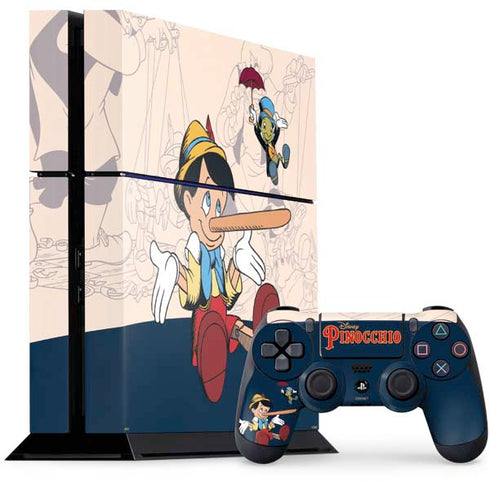 Disney Pinocchio and Jiminy Cricket PS4 Console and Controller Bundle Skin