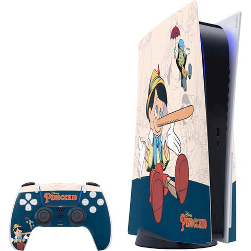 Disney Pinocchio and Jiminy Cricket PS5 Bundle Skin