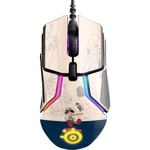 Disney Pinocchio and Jiminy Cricket SteelSeries Rival 600 Gaming Mouse Skin