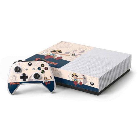 Disney Pinocchio and Jiminy Cricket Xbox One S All-Digital Edition Bundle Skin