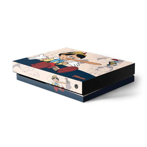 Disney Pinocchio and Jiminy Cricket Xbox One X Console Skin