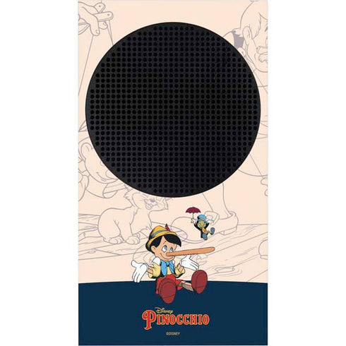 Disney Pinocchio and Jiminy Cricket Xbox Series S Console Skin