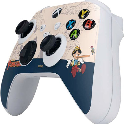 Disney Pinocchio and Jiminy Cricket Xbox Series S Controller Skin