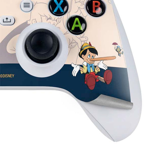 Disney Pinocchio and Jiminy Cricket Xbox Series S Controller Skin