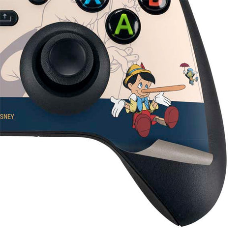 Disney Pinocchio and Jiminy Cricket Xbox Series X Controller Skin