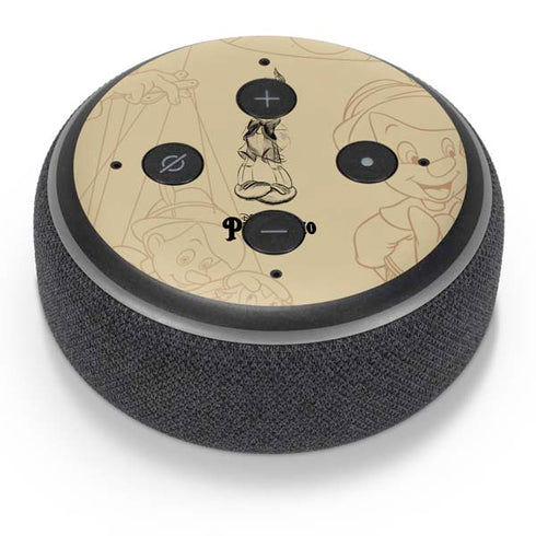 Disney Pinocchio Sketches Portrait Amazon Echo Dot Skin