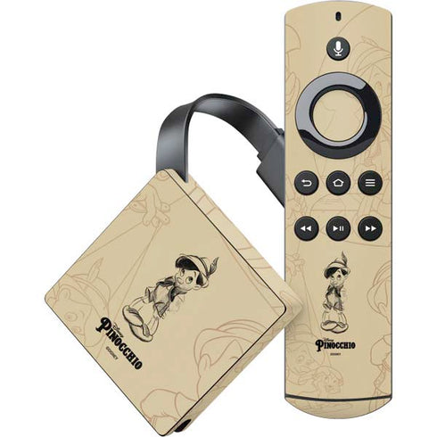 Disney Pinocchio Sketches Portrait Amazon Fire TV Skin