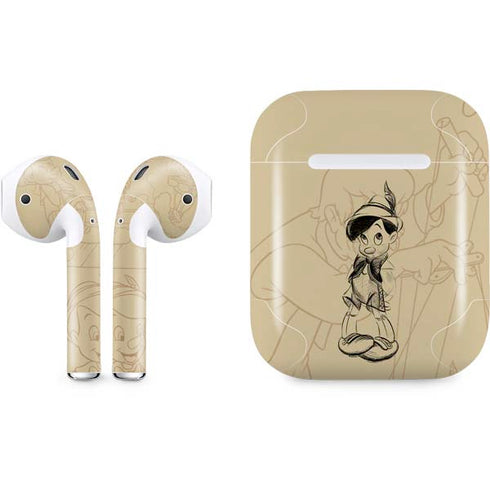 Disney Pinocchio Sketches Portrait Apple AirPods Skin