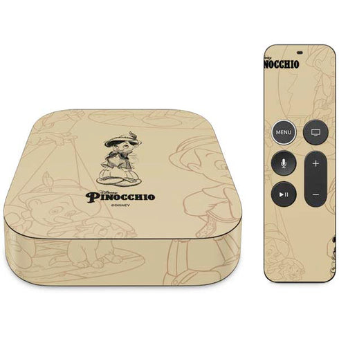 Disney Pinocchio Sketches Portrait Apple TV Skin