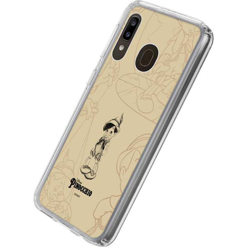 Disney Pinocchio Sketches Portrait Galaxy A20 Clear Case