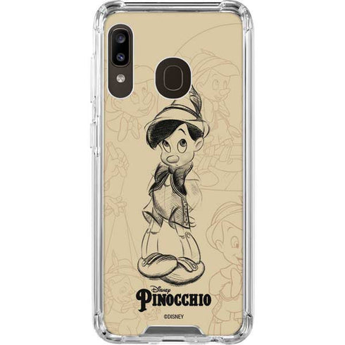 Disney Pinocchio Sketches Portrait Galaxy A30 Clear Case