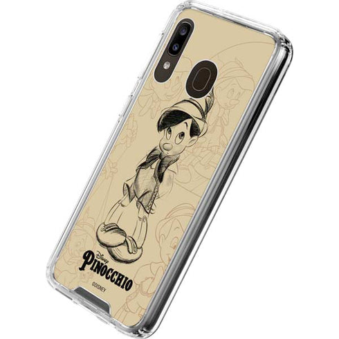Disney Pinocchio Sketches Portrait Galaxy A30 Clear Case