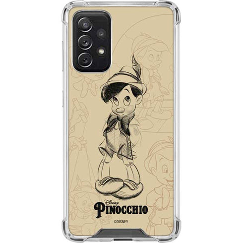 Disney Pinocchio Sketches Portrait Galaxy A72 5G Clear Case