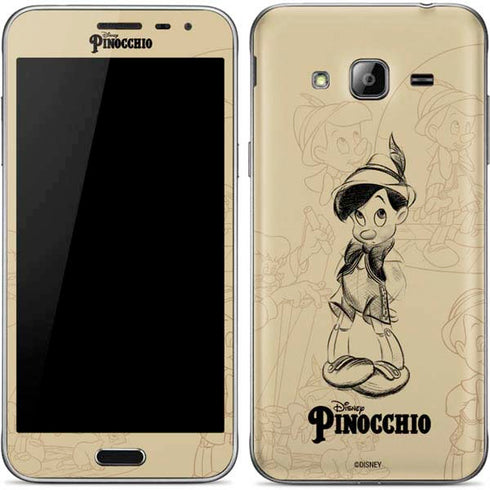 Disney Pinocchio Sketches Portrait Galaxy J3 Skin
