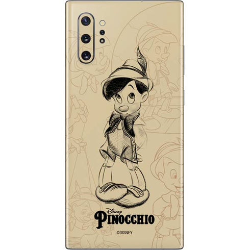 Disney Pinocchio Sketches Portrait Galaxy Note 10 Plus Skin