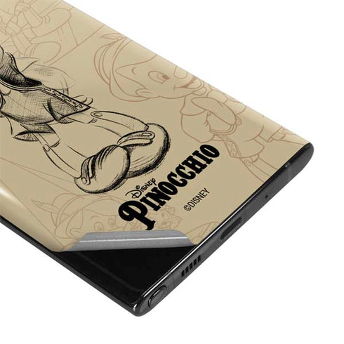 Disney Pinocchio Sketches Portrait Galaxy Note 10 Plus Skin
